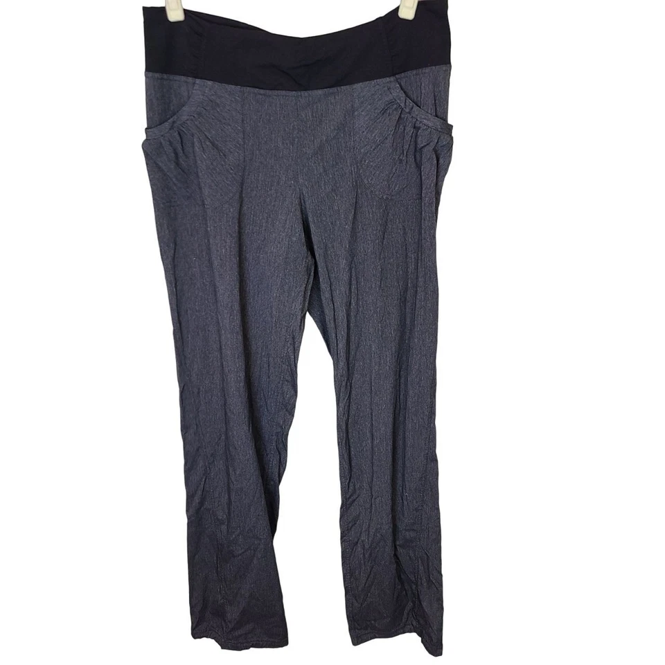 Prana Womens XLT Gray Flat Front Pull On Stretch High Rise Summit Pants Pockets - Image 1 of 4
