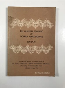 The Dhamma Teaching of Acariya Maha Boowa In London Paperback Book 1974-Guru - Bild 1 von 4