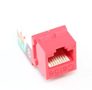 Inserto/golpe Keystone Jack - Redes Cat 5E RJ45 rojo - Imagen 1 de 2
