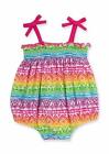 RARE EDITIONS Baby Girl 6-9M Smocked Print Bubble Romper NWT