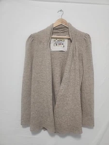 Cárdigan suéter Anthropologie para mujer talla L beige lana abierto Kyu Yamate Meguro - Imagen 1 de 11