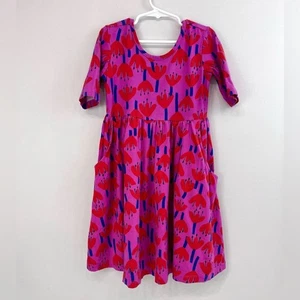 Hanna Andersson Skaterkleid Ellenbogen Tulpenmuster Mädchen 6-7 120 cm - Bild 1 von 8
