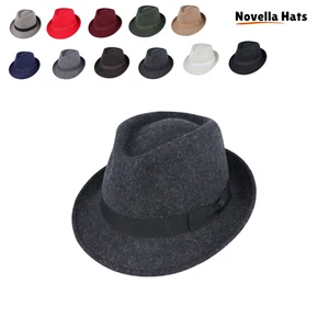 Wool Trilby Hat Crushable Packable Fedora Hat Unisex All Sizes Classic Western - Picture 1 of 35