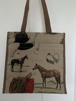 Signare Horse Equestrian Tapestry Tote Bag Riding Design Shoulder Bag Shopper - Image 1 of 4