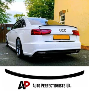 Audi A6 S6 C7 Saloon Gloss Black Rear Boot Lip Spoiler Wing 2011-2018 - Picture 1 of 19