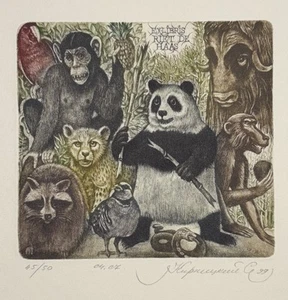 SERGEJ KIRNITSKY: Exlibris for Riet de Haas; 1999; in Passepartout - Imagen 1 de 2