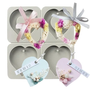 Silicone Mould with Hole for Epoxy Resin Charms Jewelry Heart Star Hexagon - Foto 1 di 20