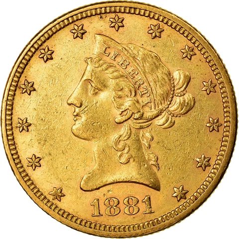 [#863599] Coin, United States, Coronet Head, $10, Eagle, 1881, U.S. Mint, Philad Cover