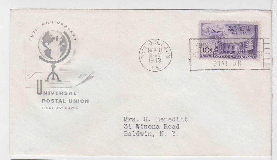 TurtlesTradingPost - UPU 10 Cent Airmail FDC  #C42- 1949 House of Farnam Cachet - Image 1 of 1