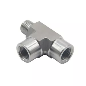 1/4" NPT Female x 1/4" NPT Female x 1/4" NPT Male Branch Tee Fitting 3 Way SS304 - Picture 1 of 5