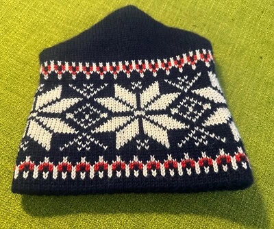 SMALL Vintage 100% Wool DALE OF NORWAY Cap X Country Ski Hat VERY LOW MILES Navy Foto 1 de 4