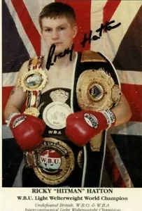 RICKY HITMAN HATTON TOP QUALITY AUTOGRAPHED SPORT ART PHOTOGRAPH - Picture 1 of 2