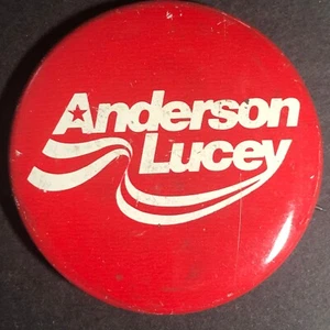 Anderson / Lucey  (1980 Presidential Campaign) Vintage 1 1/2" Pinback Button - Picture 1 of 2