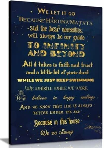 We Do Disney In This House Quote Canvas Wall Art Picture Print Home Decor - Picture 1 of 6
