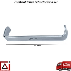 Surgical Farabeuf Tissue Retractor Twin Set For Holding Cheeks Lips & Tongue CE  - Picture 1 of 5