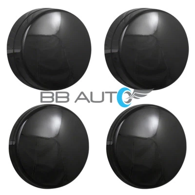 BLACK WHEEL CENTER HUB CAPS SET OF 4 FOR 2003-2017 DODGE RAM 3500 1-TON DUALLY - Image 1 of 4