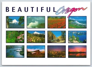 Hermosa postal continental vintage multivista de Oregón - Imagen 1 de 2