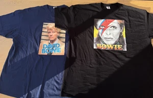 2 X David Bowie T Shirts Black & Blue Size XXXL Fruit Of The Loom - Picture 1 of 5