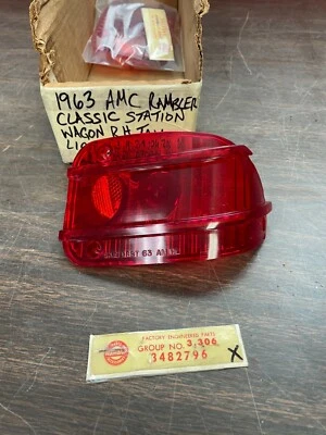 1963 AMC RAMBLER КЛАССИЧЕСКИЙ УНИВЕРСАЛ RH ЗАДНИЙ ФОНАРЬ ОБЪЕКТИВ NOS 921 - Изображение 1 из 3