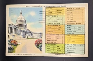 POSTKARTE - FLEISSIGE PERSONEN KORRESPONDENZKARTE - WASHINGTON D.C. - verschickt 1939 - Bild 1 von 3
