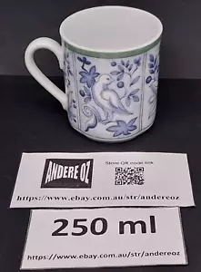 Villeroy & Boch Mugs #1748 Porcelain Blue Green Pigeon Leaves Made in Germany - Picture 1 of 10