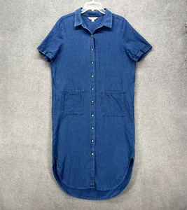 Whistles Shirtkleid Damen 8 blau Denim Leinen Baumwollmischung Tunika Taschen - Bild 1 von 17