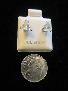 OHRRINGE 1 KT/6 mm BILLION CZ STECKER IN 0,925 STERLINGSILBER - Bild 1 von 4
