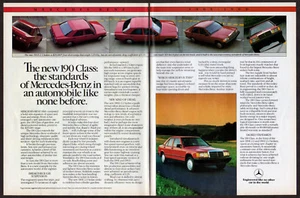 1984 MERCEDES 190 E 2.3 Sedan Vintage Original 2 pages Print AD | Red car Canada - Picture 1 of 1