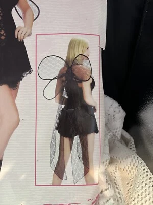 Adult Nighttime Fairy Costume S/M Dress & Wings Halloween - Image 1 of 3