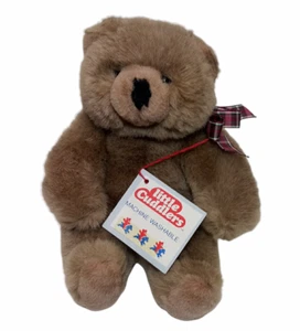 Douglas Little Cuddlers Teddy Bear Plush Brown Plaid Bow Tie Soft Stuffed Animal - Picture 1 of 8