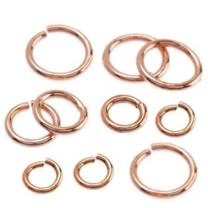 18 Ga Massiver offener Sprungring aus Kupfer/1 Oz. Größen 4 mm bis 10 mm o/D/Säge geschnitten - Bild 1 von 6