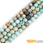 Aa Natural Peru Blue Turquoise Polished Stone Loose Beads For Jewelry Making 15"