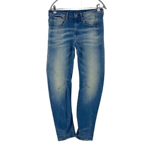G-Star Arc 3D Bas Femme Bleu Coupe Boyfriend Jeans Court Taille W24 L32