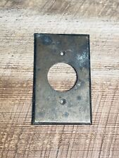 Vintage 1920s GE Brass Light Switch Outlet Round Hole Wall Box Cover Plate