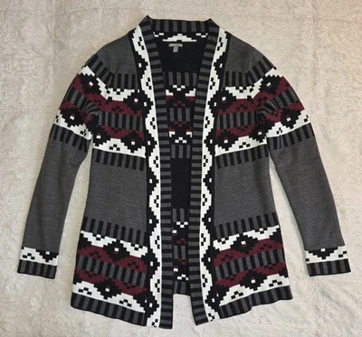 Женский кардиган Charlotte Russe с ацтекскими узорами с открытой передней частью свитер - женский XS - Изображение 1 из 4