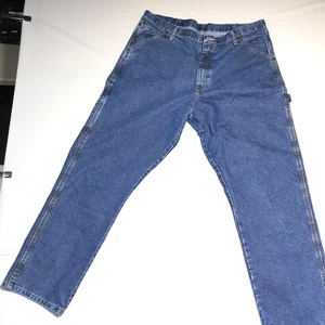 Vintage Wrangler Carpenter Jeans Mens 38x32 Workwear Blue Denim Jeans Baggy - Picture 1 of 9