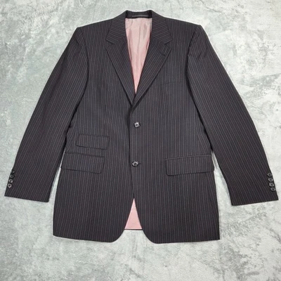 Abrigo Deportivo Hugo Boss Para Hombre 40R Negro Borgoña Rayas Lana Vegas Blazer Chaqueta Foto 1 de 4