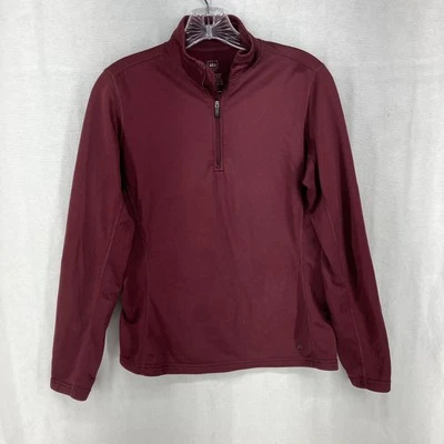 Топ REI Capilene на молнии 1/4 эластичный с длинным рукавом базовый слой средний вес бордовый средний - Изображение 1 из 4