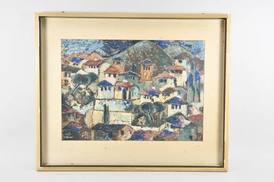 N99D27- Druckgrafik südländische Stadt signiert E Werner nummeriert 95/168 - Bild 1 von 4