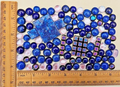 Más de 100 cabujones/lote/fabricación de joyas/COE 90 de vidrio dicroico artesanales surtidos Foto 1 de 3