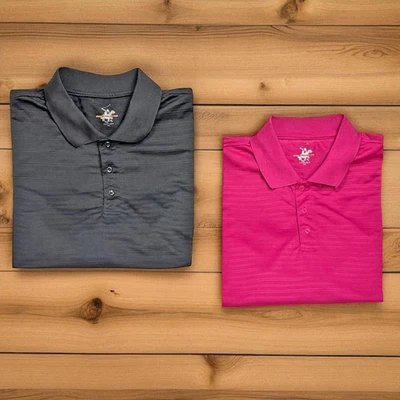 Lote de 2 Camisas Polo Beverly Hills Polo Club Negro Rosa Para Hombre Talla 3XL Foto 1 de 4