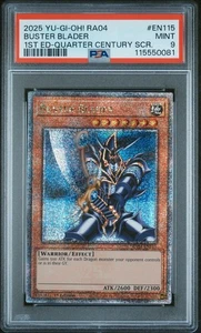 Yu-Gi-Oh! TCG Buster Blader 1st Edition Quarter Century SCR RA04 EN115 PSA 9 - Picture 1 of 2