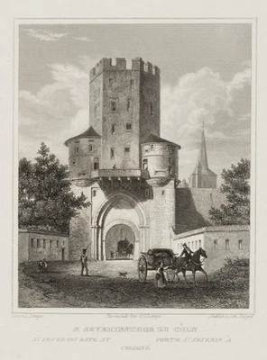POPPEL (*1807) nach LANGE (*1808), Severinsthor in Köln, um 1840, Sst. Romantik - Bild 1 von 4