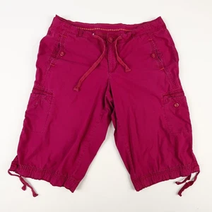 Pantalones cortos capri Venezia para mujer 18 rojo borgoña con cordones puños - Imagen 1 de 11