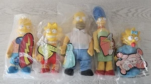 Vintage The Simpsons Burger King 1990 Promo Plush Dolls Complete Family Set Of 5 - Picture 1 of 2