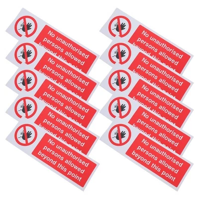  10 Pcs Do Not Enter Sign Safety Caution Entrance Warning Stickers - Image 1 of 4