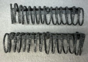 2 1963 Marx Battleground Gray Silver Concertina Barbed Fence Coiled Rolled Wire - Picture 1 of 3