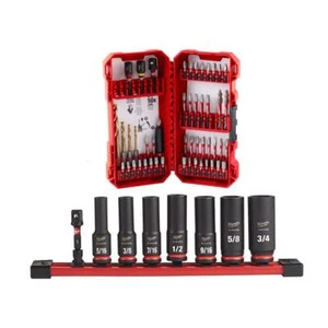 Milwaukee Impact Socket Set 3/8" Drive SAE w/ Drill/Drive Bit Set (58-Piece) - Picture 1 of 12