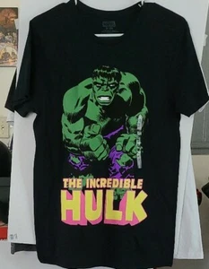 Marvel's Incredible Hulk vintage style, retro Jack Kirby art men's S black Tee - Picture 1 of 1
