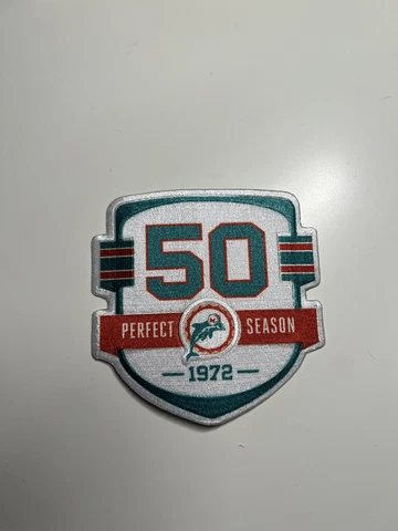 Miami Dolphins 50 Perfect Season Sublimation Patch Football for Jersey 1972 50th Cover